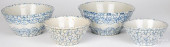 FOUR SPONGEWARE MIXING BOWLS<b