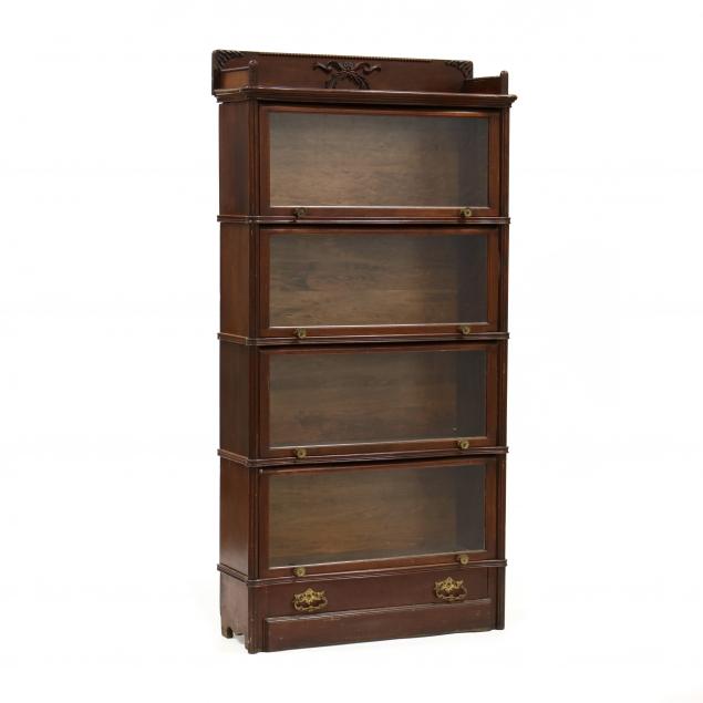FOUR-STACK MAHOGANY BARRISTER