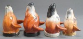 FOUR STAFFORDSHIRE CERAMIC FOX