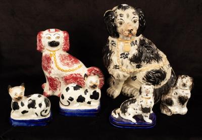 Four Staffordshire figures of