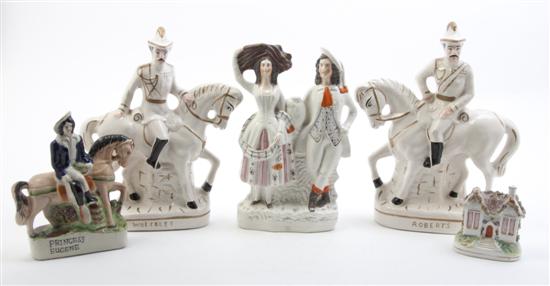 Four Staffordshire Flatback Figures