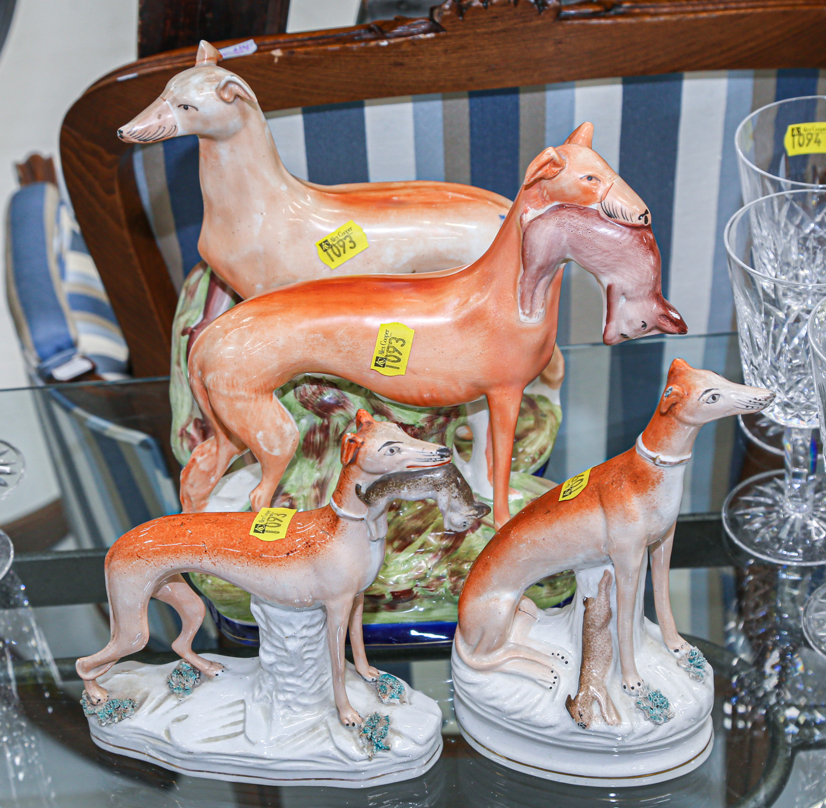 FOUR STAFFORDSHIRE GREYHOUND DOG