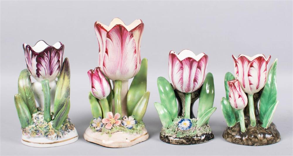 FOUR STAFFORDSHIRE POTTERY AND