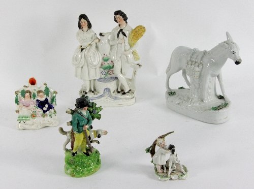 Four Staffordshire pottery