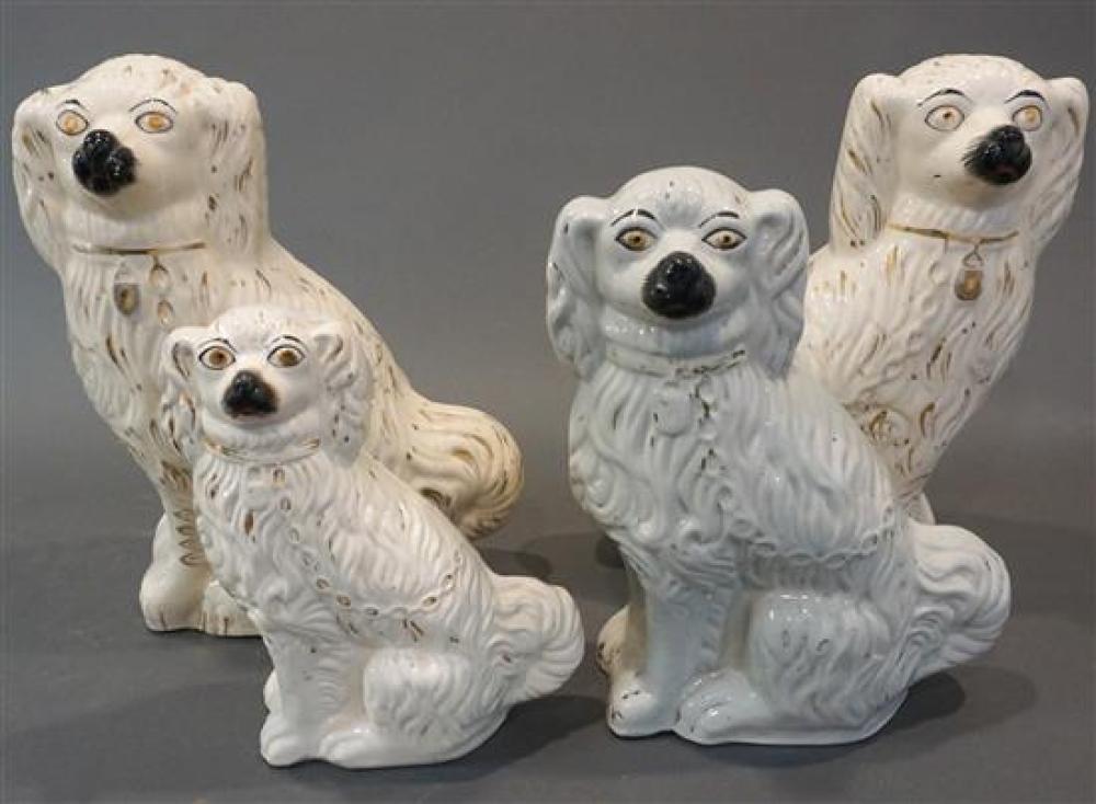 FOUR STAFFORDSHIRE SPANIELSFour