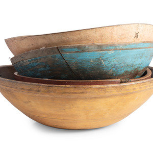 Four Stained and Carved Wood