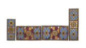 FOUR STAINED GLASS FLORAL WIND