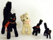 Four Steiff cats: 13'' h. moha
