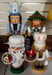FOUR STEINBACH DECORATED WOOD