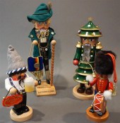 FOUR STEINBACH DECORATED WOOD