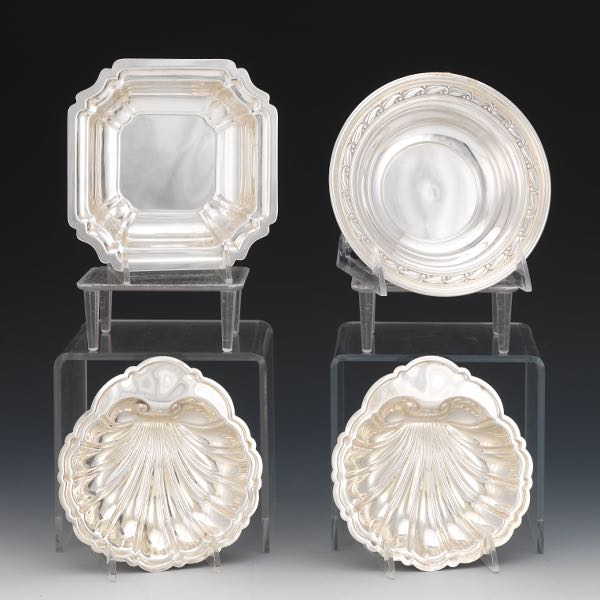 FOUR STERLING DISHES  Including: