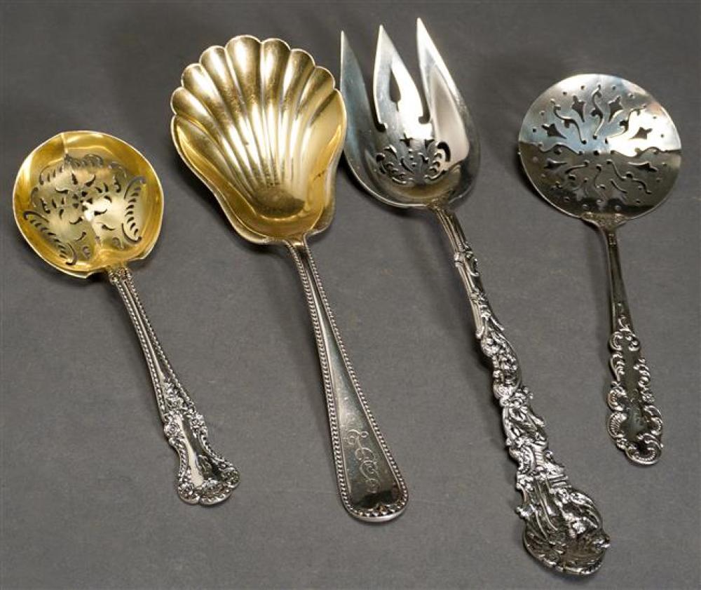 FOUR STERLING FLAT SERVING