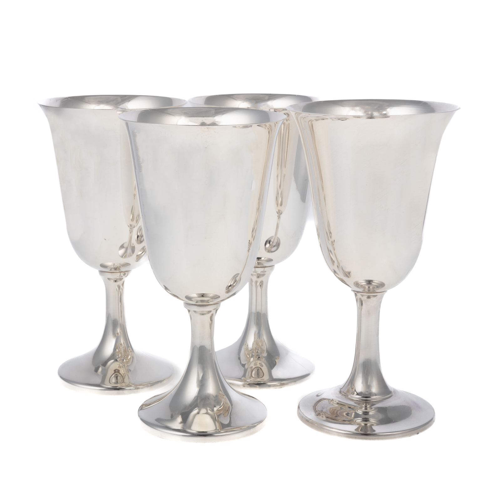 FOUR STERLING GOBLETS Three by