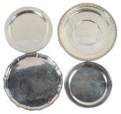 FOUR STERLING ROUND TRAYSthe f