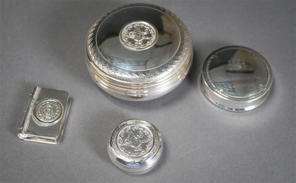 FOUR STERLING SILVER BOXES, 3