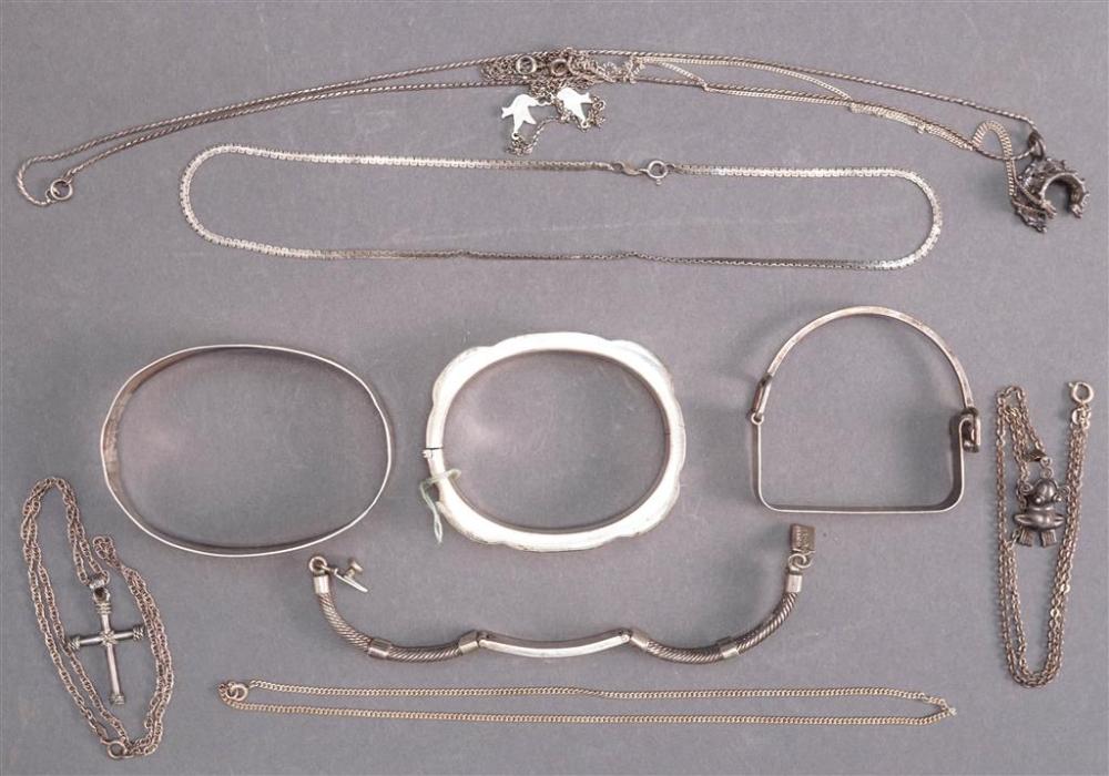 FOUR STERLING SILVER BRACELETS