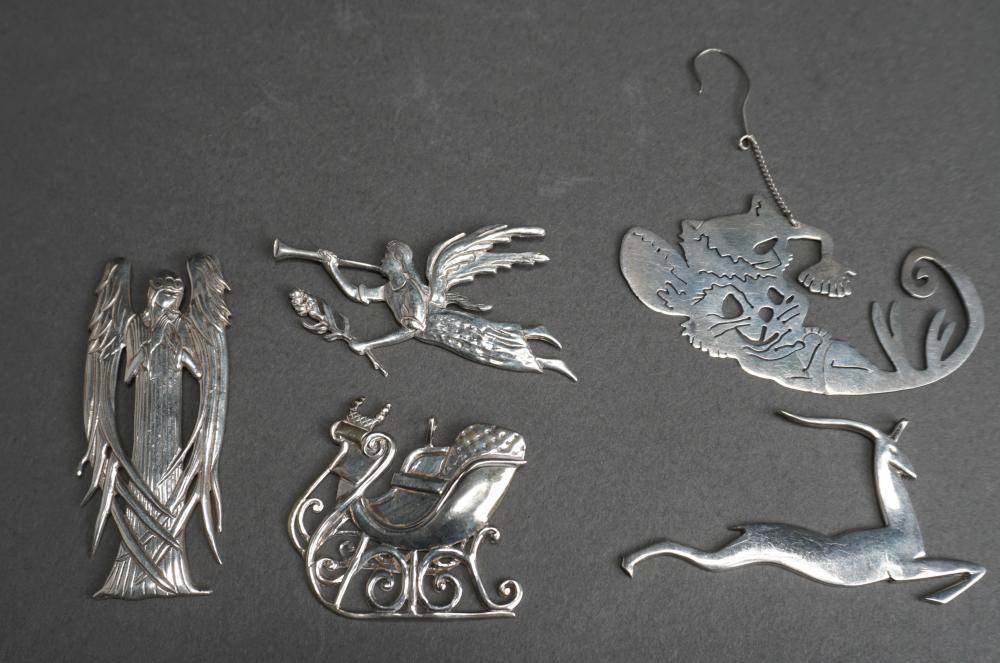 FOUR STERLING SILVER CHRISTMAS