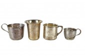 FOUR STERLING SILVER CUPSthe f