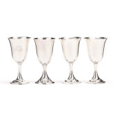 FOUR STERLING SILVER GOBLETS<b