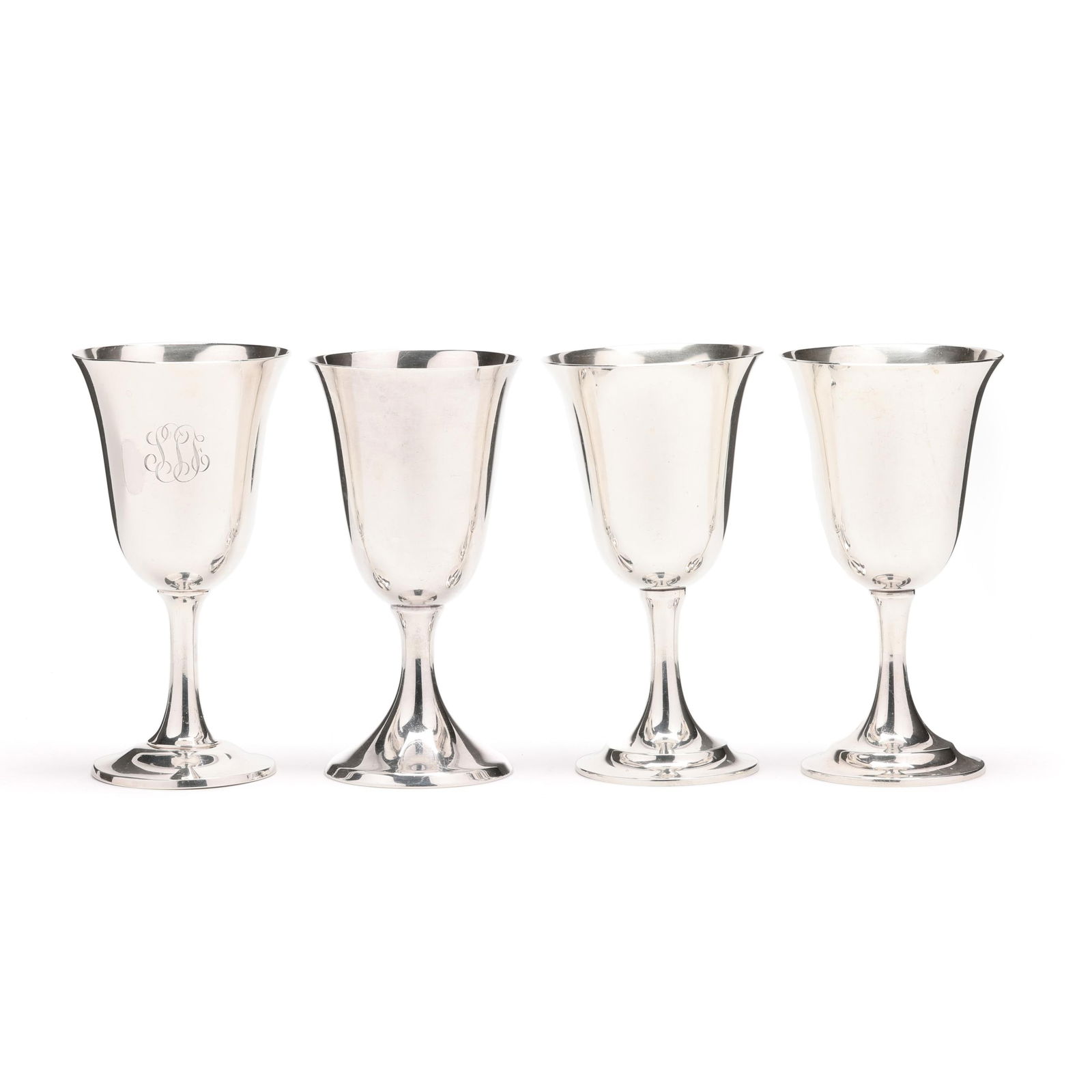 FOUR STERLING SILVER GOBLETSFour