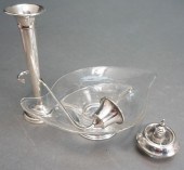FOUR STERLING SILVER, MOUNTED,