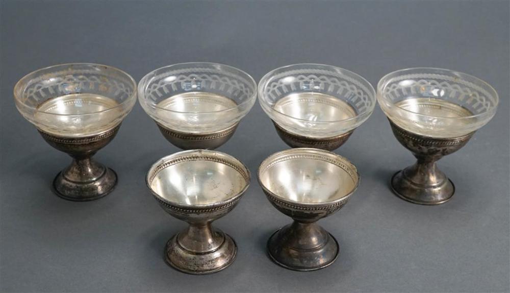 FOUR STERLING SILVER MOUNTED