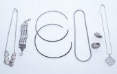 FOUR STERLING SILVER NECKLACES
