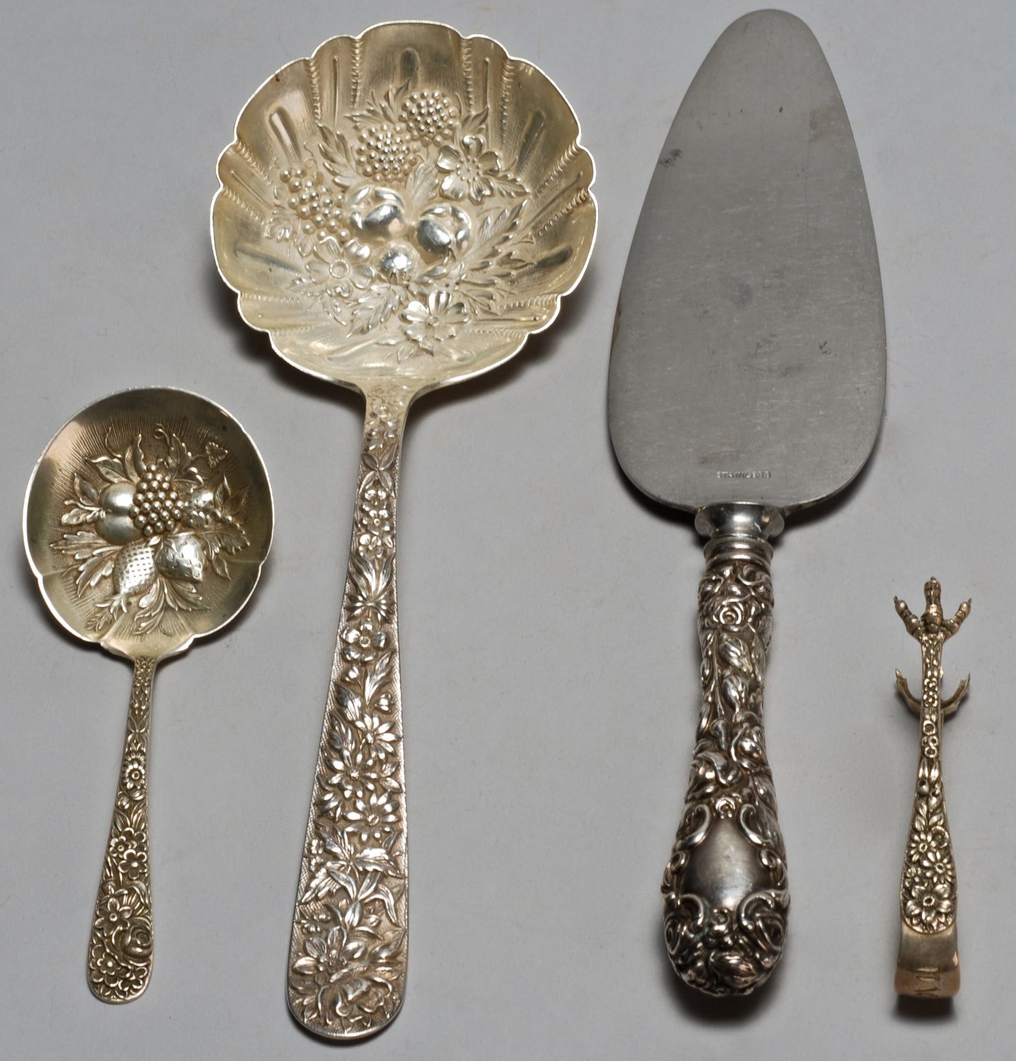FOUR STERLING SILVER REPOUSS