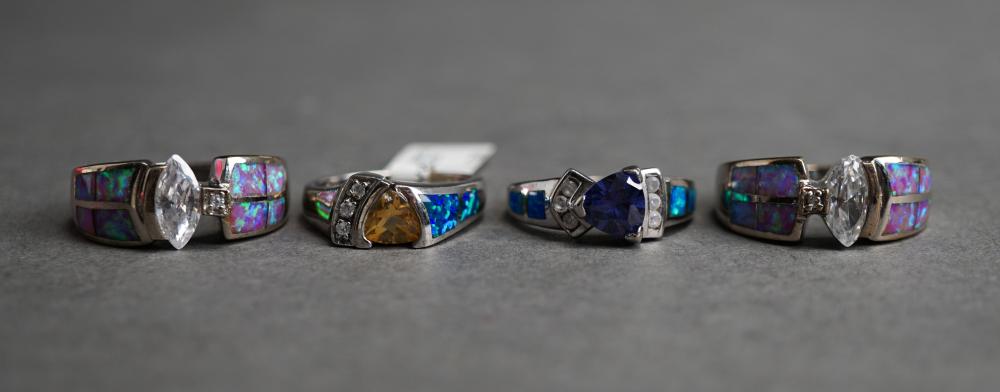 FOUR STERLING SILVER RINGSFour