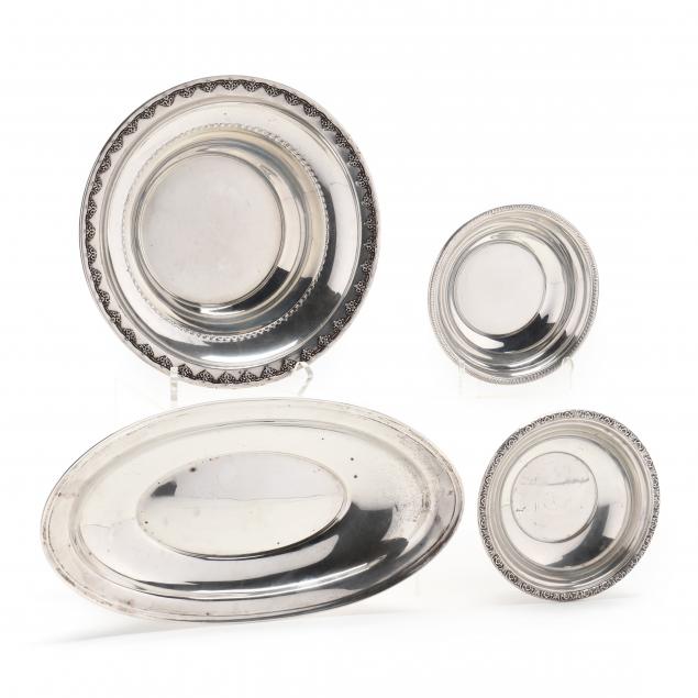 FOUR STERLING SILVER SERVING DISHES