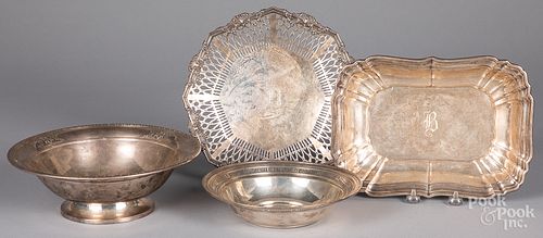 FOUR STERLING SILVER SERVING