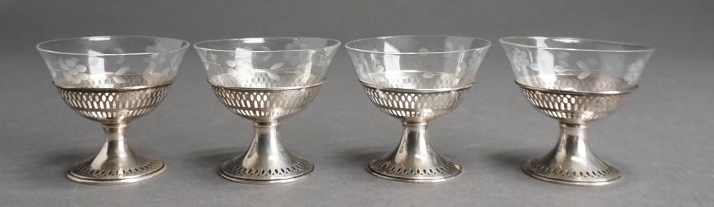 FOUR STERLING SILVER SHERBET