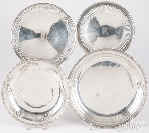 FOUR STERLING SILVER TRAYSFour