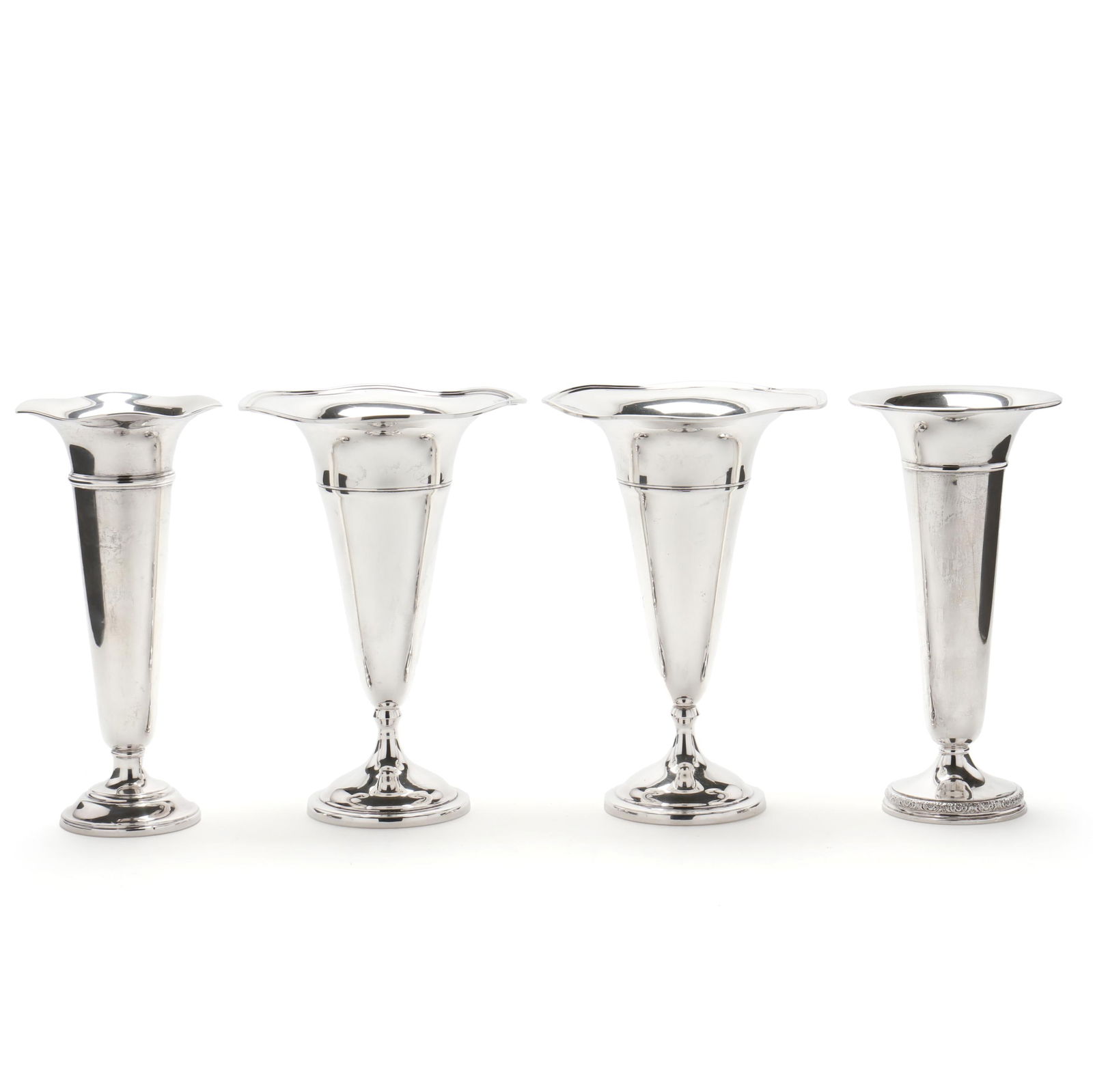 FOUR STERLING SILVER TRUMPET