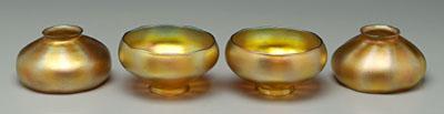 Four Steuben art glass shades,