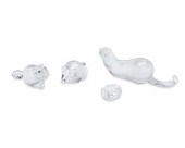 FOUR STEUBEN CRYSTAL AND GEM-S