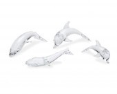 FOUR STEUBEN CRYSTAL DOLPHIN A