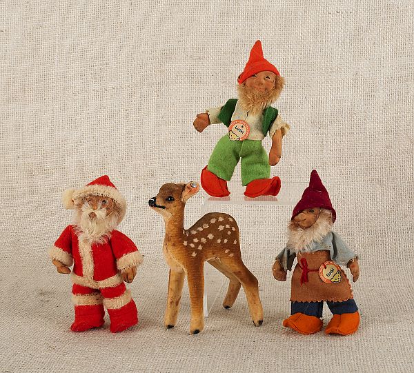 Four Stieff Christmas dolls