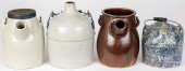 FOUR STONEWARE BATTER JUGS<br>