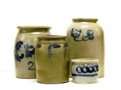 Four stoneware crocks includin