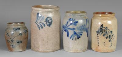 Four stoneware jars, all with