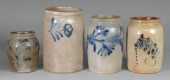 Four stoneware jars, all with