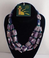 FOUR-STRAND AMETHYST, TURQUOIS