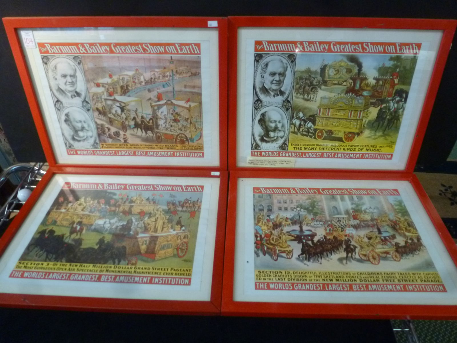 FOUR STREET PARADE ADS; BARNUM &