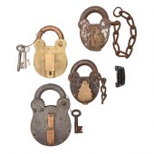 Four substantial brass or bras