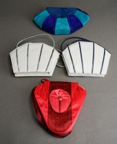 FOUR SUEDE, SATIN AND LEATHER