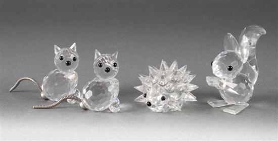 Four Swarovski crystal animals 20th