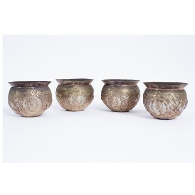 Four Swiss .800 standard silver
