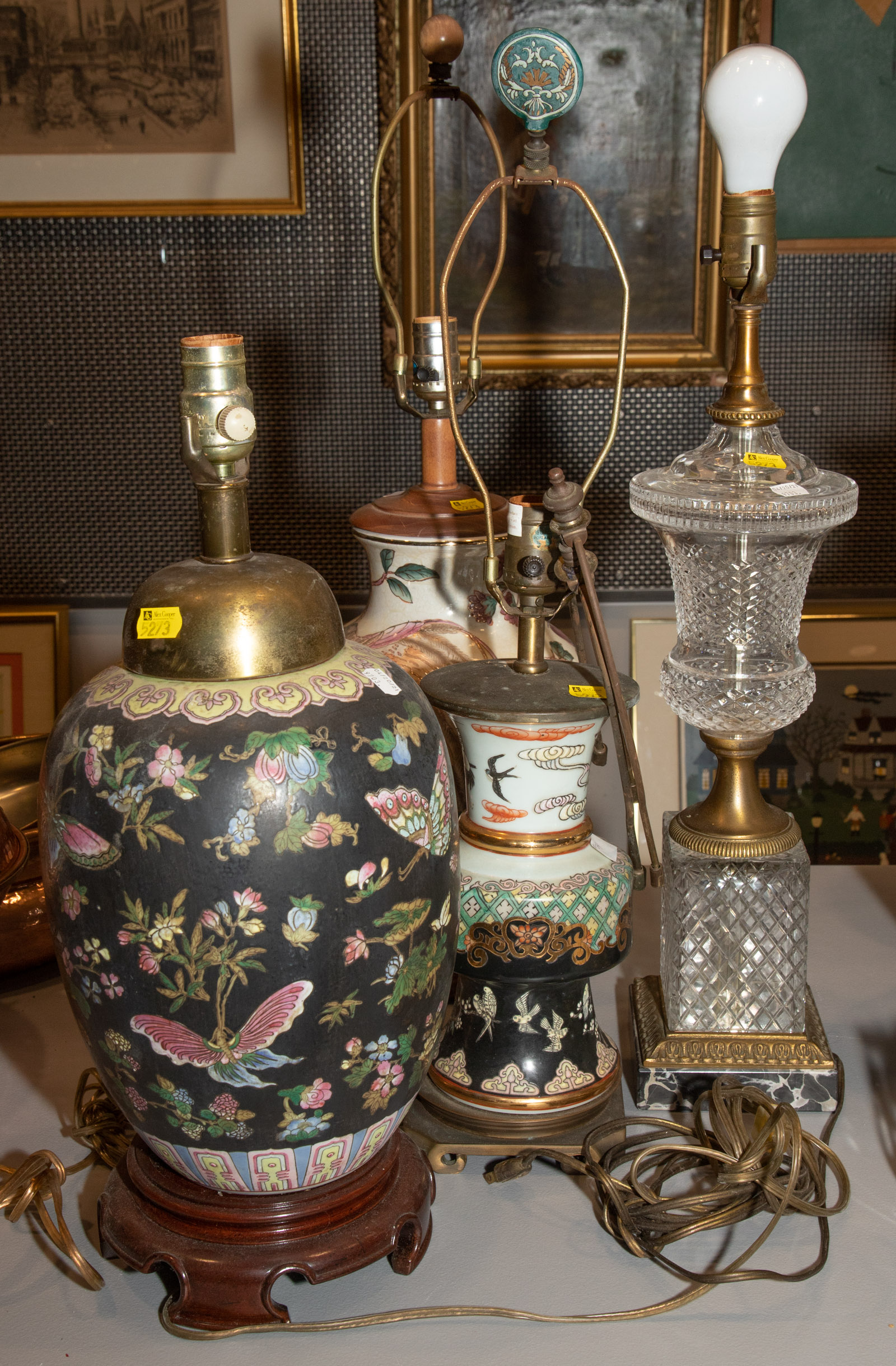 FOUR TABLE LAMPS .