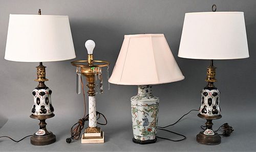 FOUR TABLE LAMPS, TO INCLUDE A PAIR